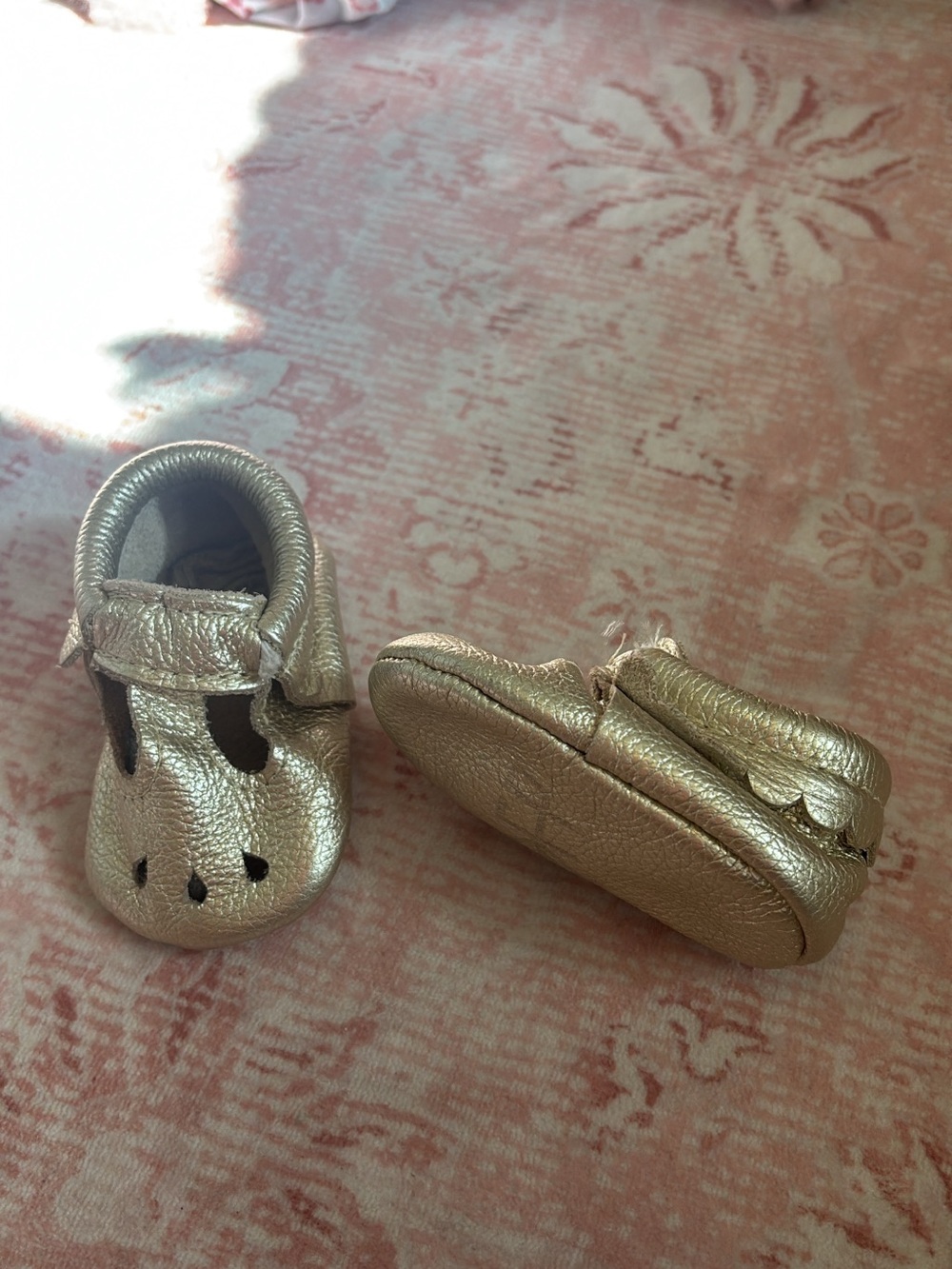 Freshly Picked Metallic Gold Baby Moccasins